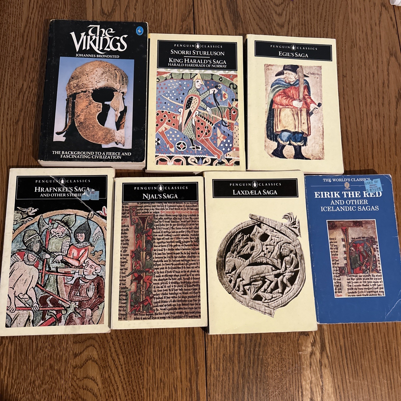 Viking & Icelandic Sagas Book Lot 7 Paperbacks Penguin Classics Njal Egil Eirik