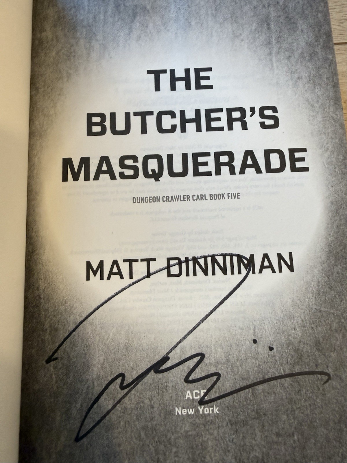 Matt Dinniman SIGNED The Butcher’s Masquerade, Dungeon 5, Hardcover