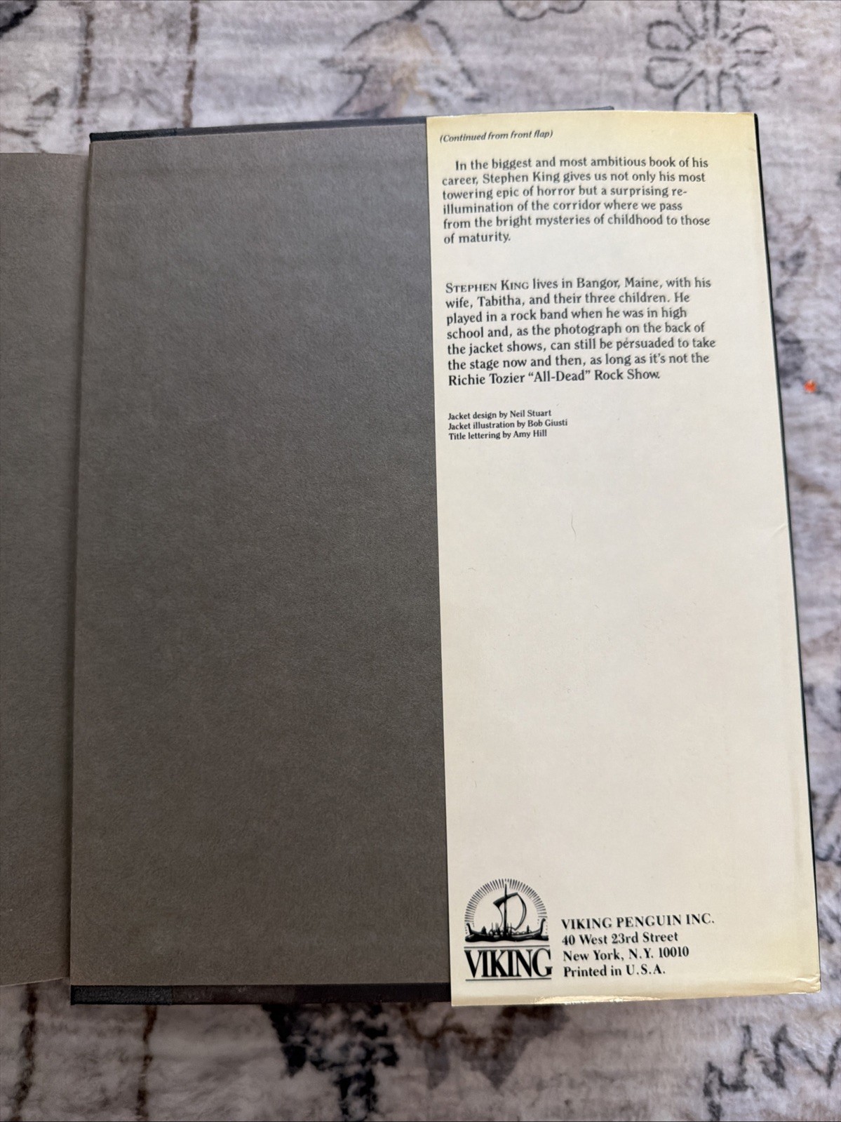 Stephen King It 1986 Hardcover 1st Edition Pristine Condition