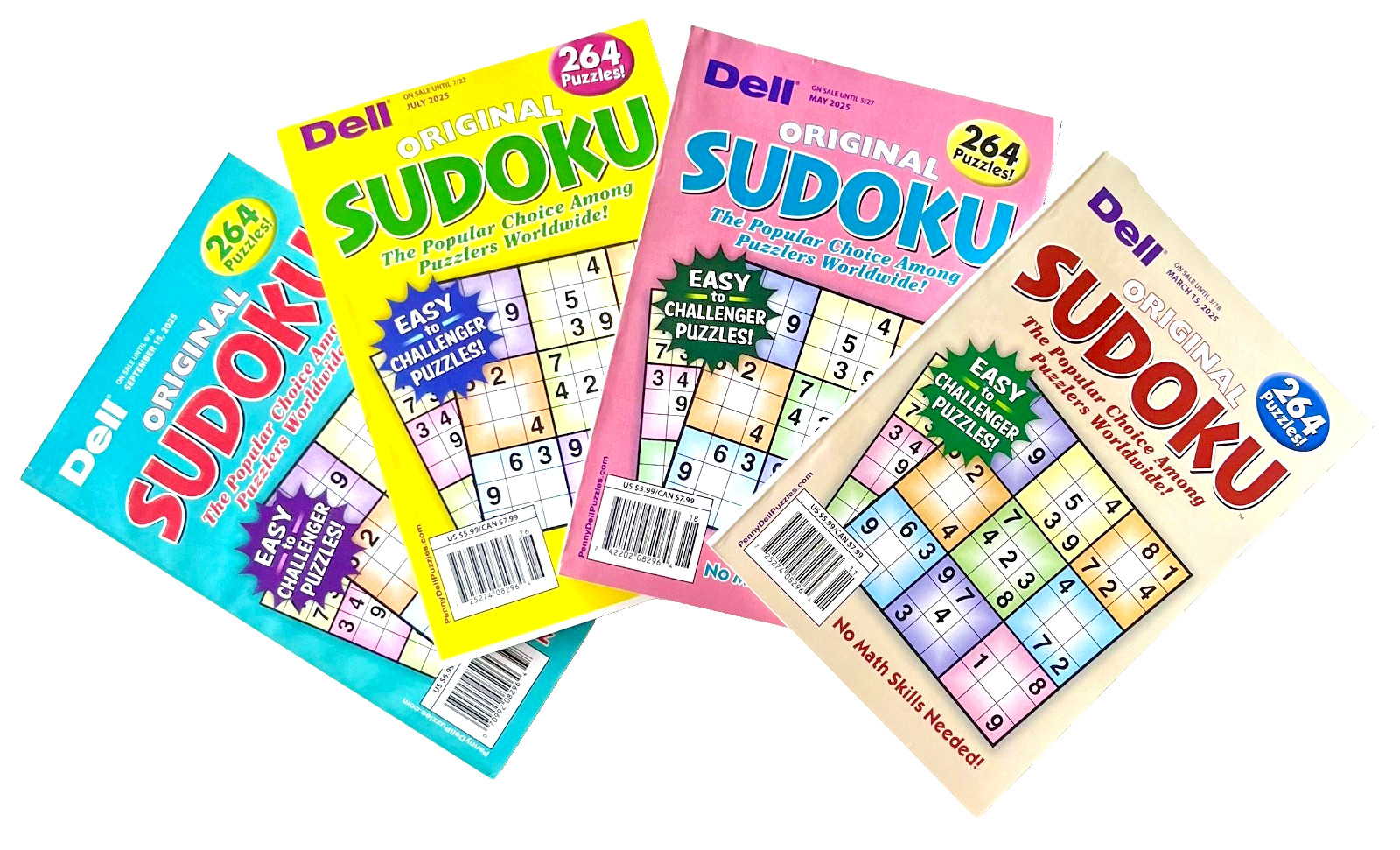 NEW Lot of 4 Penny Press Dell Sudoku Special Original Puzzle Books