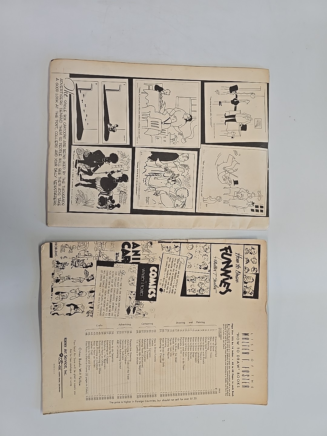 BUNDLE OF 2 Walter T. Foster Art Book #25 & #24 Cartoon Job & Modern Cartoon USA