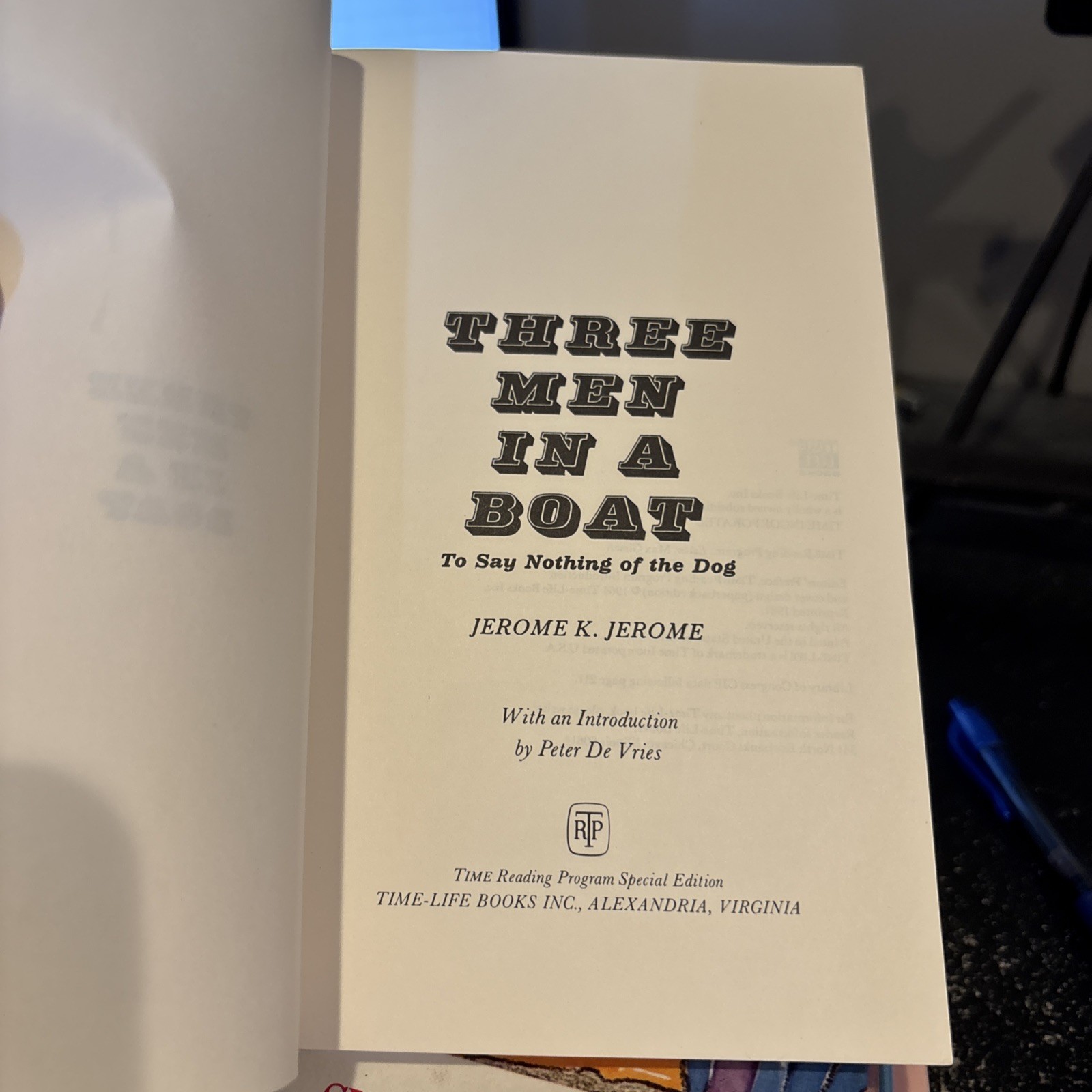 THREE MEN IN A BOAT Jerome K. Jerome Time Life Reading . 1981 PB Edition