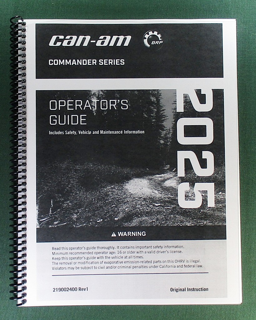 2025 Can-Am Commander DPS 700 Owner’s Manual: 254 Pages & Protective Covers!
