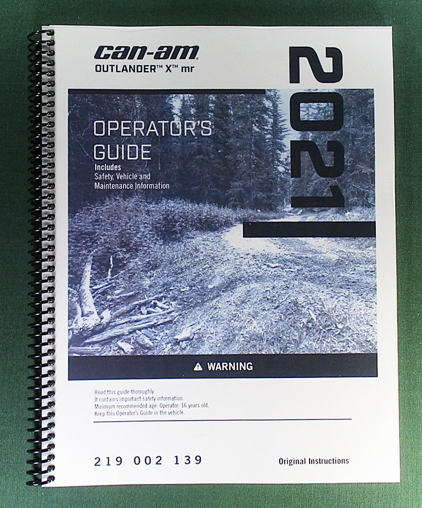 2021 Can-Am Outlander 850 X MR Owner’s Manual: 227 Pages & Protective Covers!
