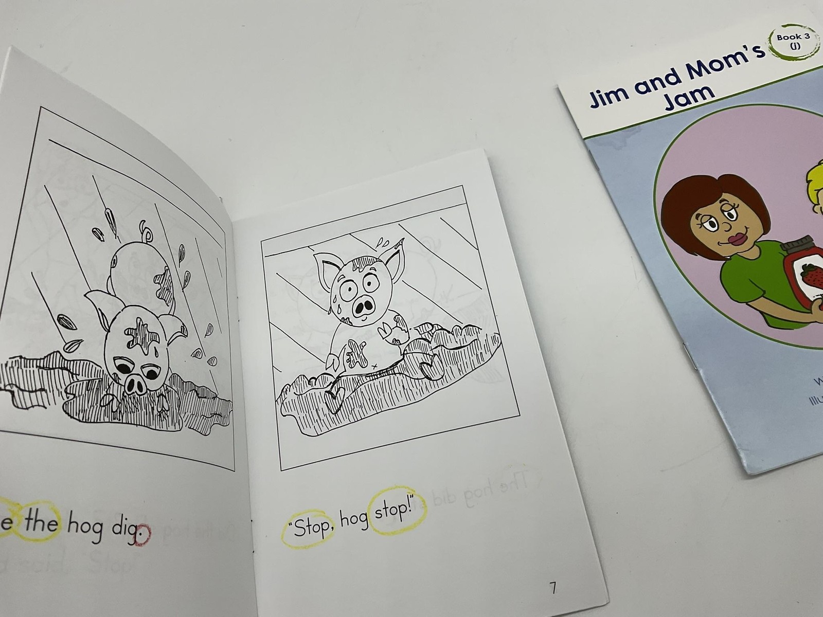 Lot 3 IMSE Decodable Readers Tom And Tad Tim Dad Hog Jim Mom’s Jam PB Phonics