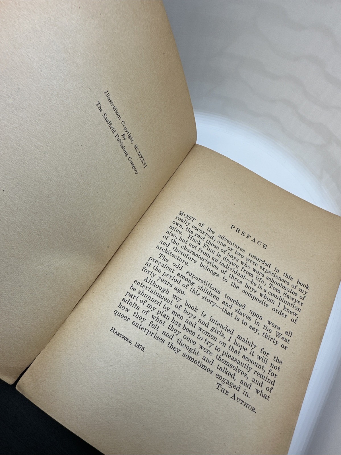 The Adventures of Tom Sawyer Samuel L Clemens 1931 Saalfield Publishing 418 PB