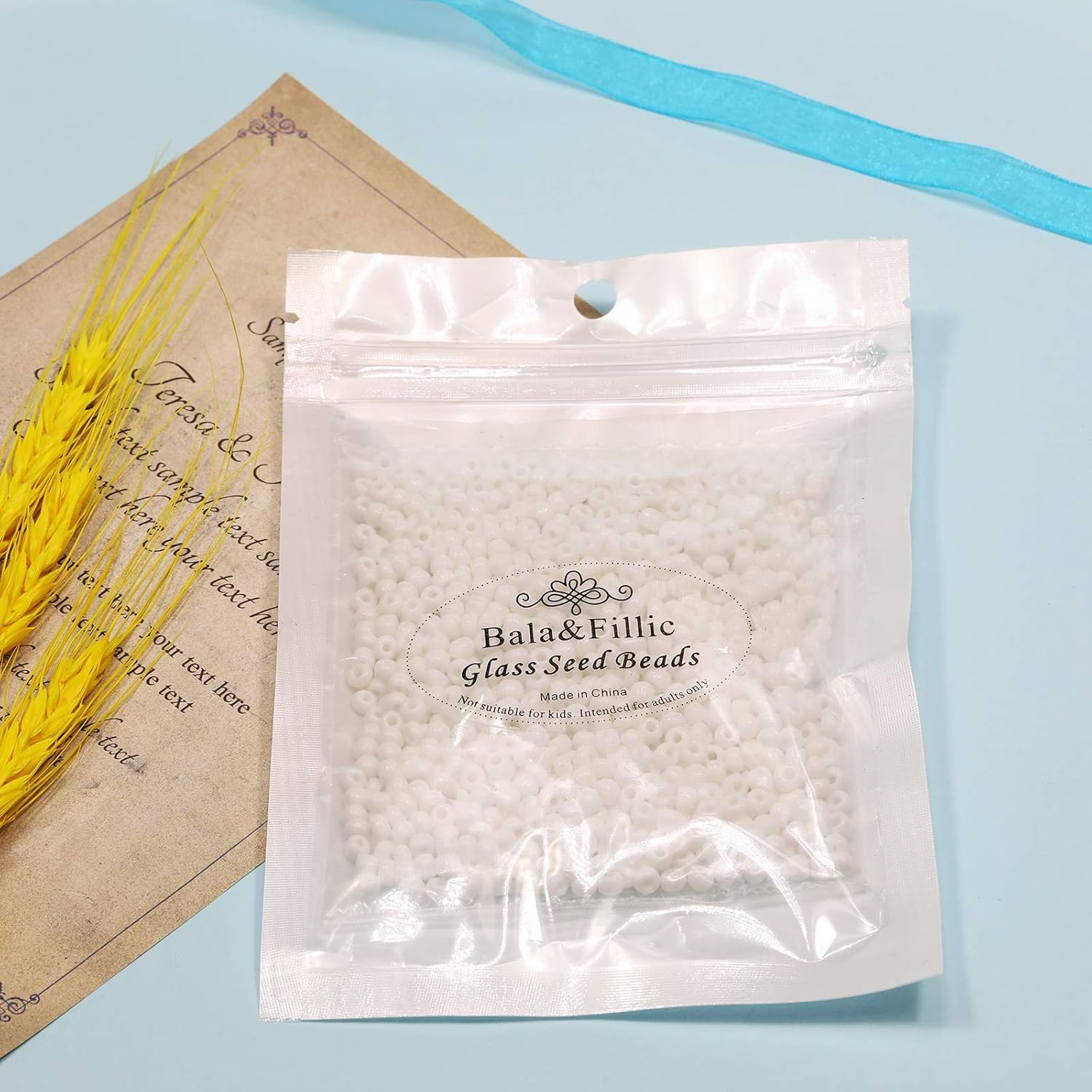 White Color 4Mm round Seed Beads about 1500Pcs,100Grams in Bag, 6/0 Glass Embroi
