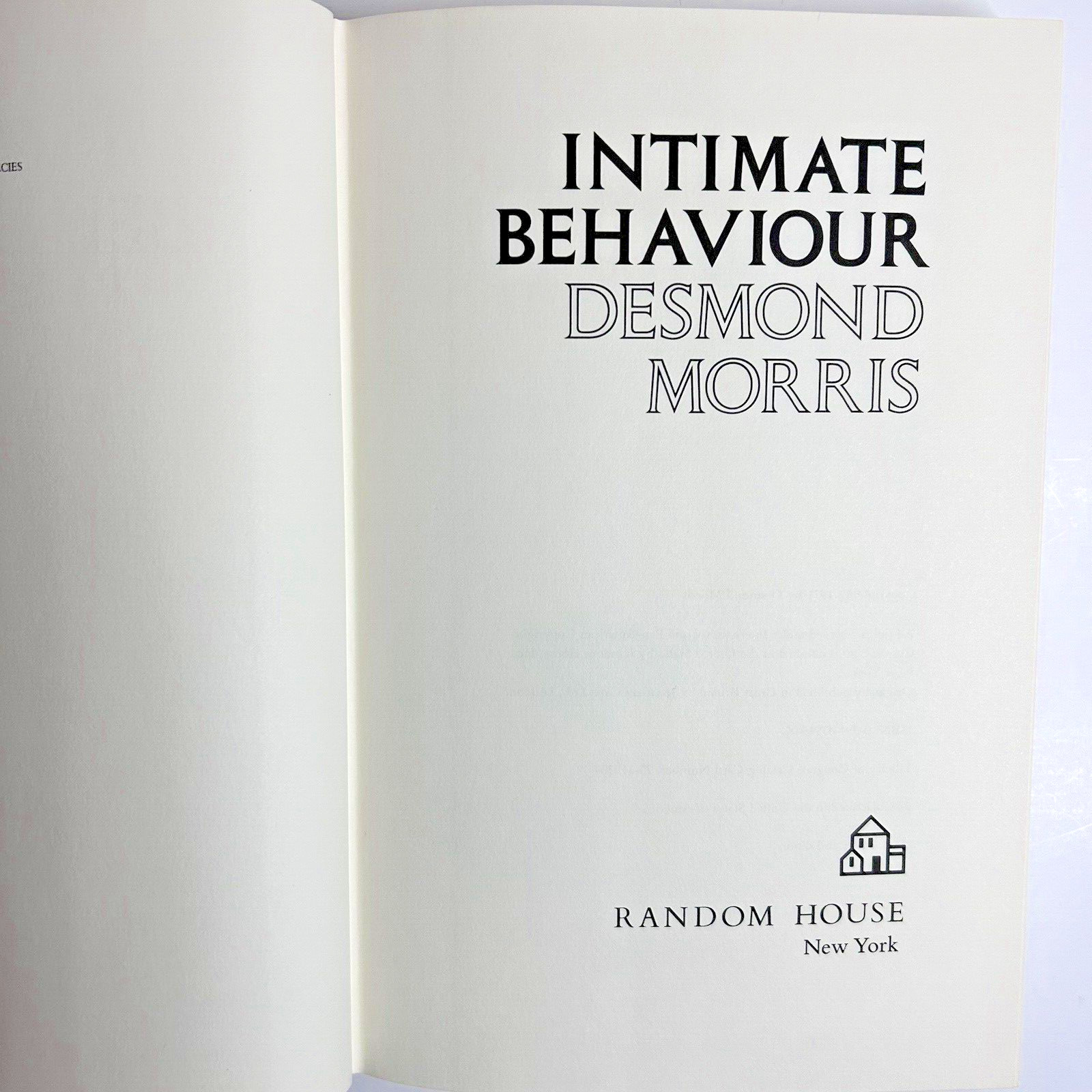 Intimate Behaviour by Desmond Morris 1971 1st Edition Hardcover VERY GOOD