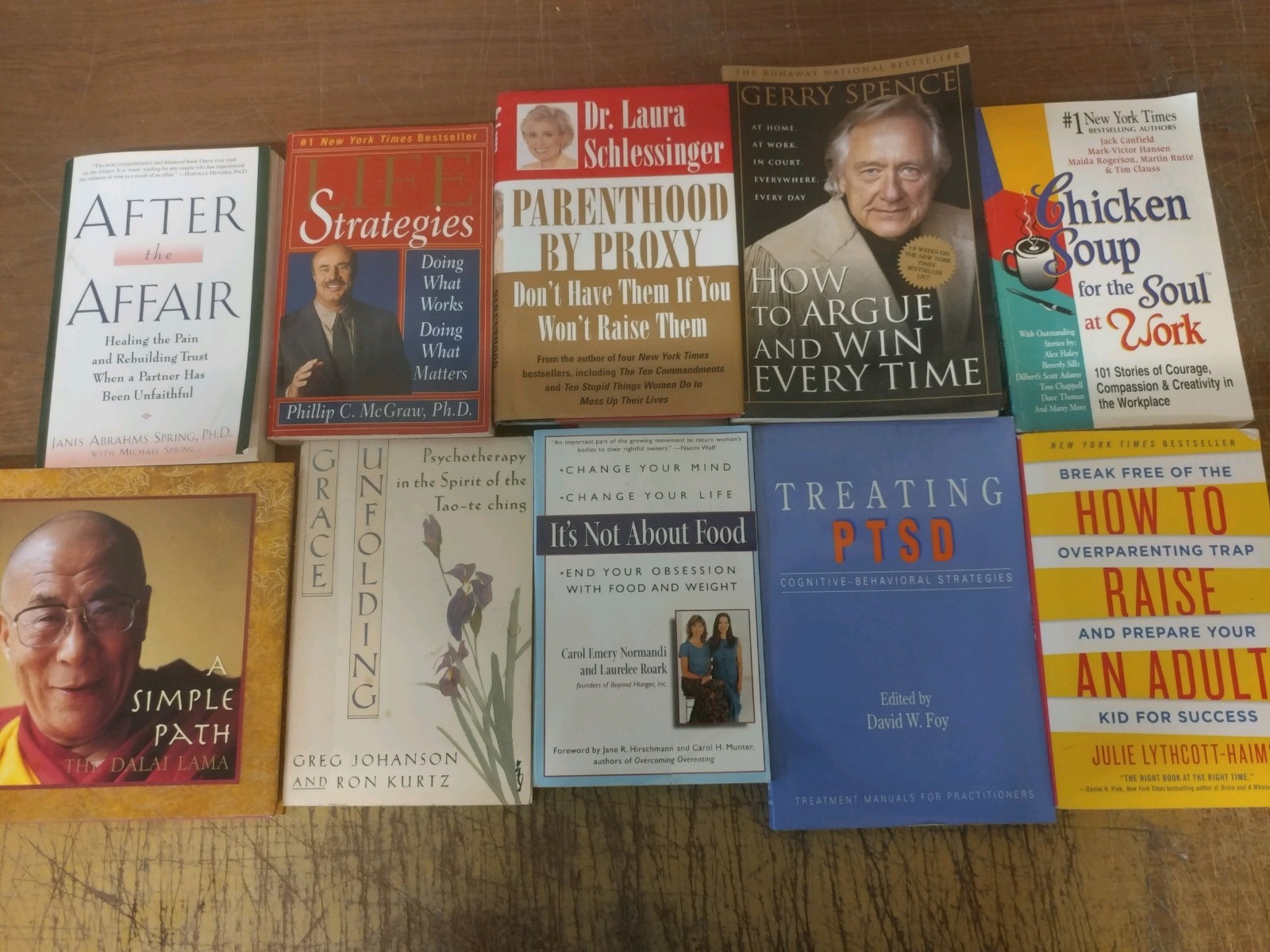 Lot of 10 PSYCHOLOGY SELF HELP ESTEEM THERAPY RECOVERY INSPIRE Book MIX*UNSORTED