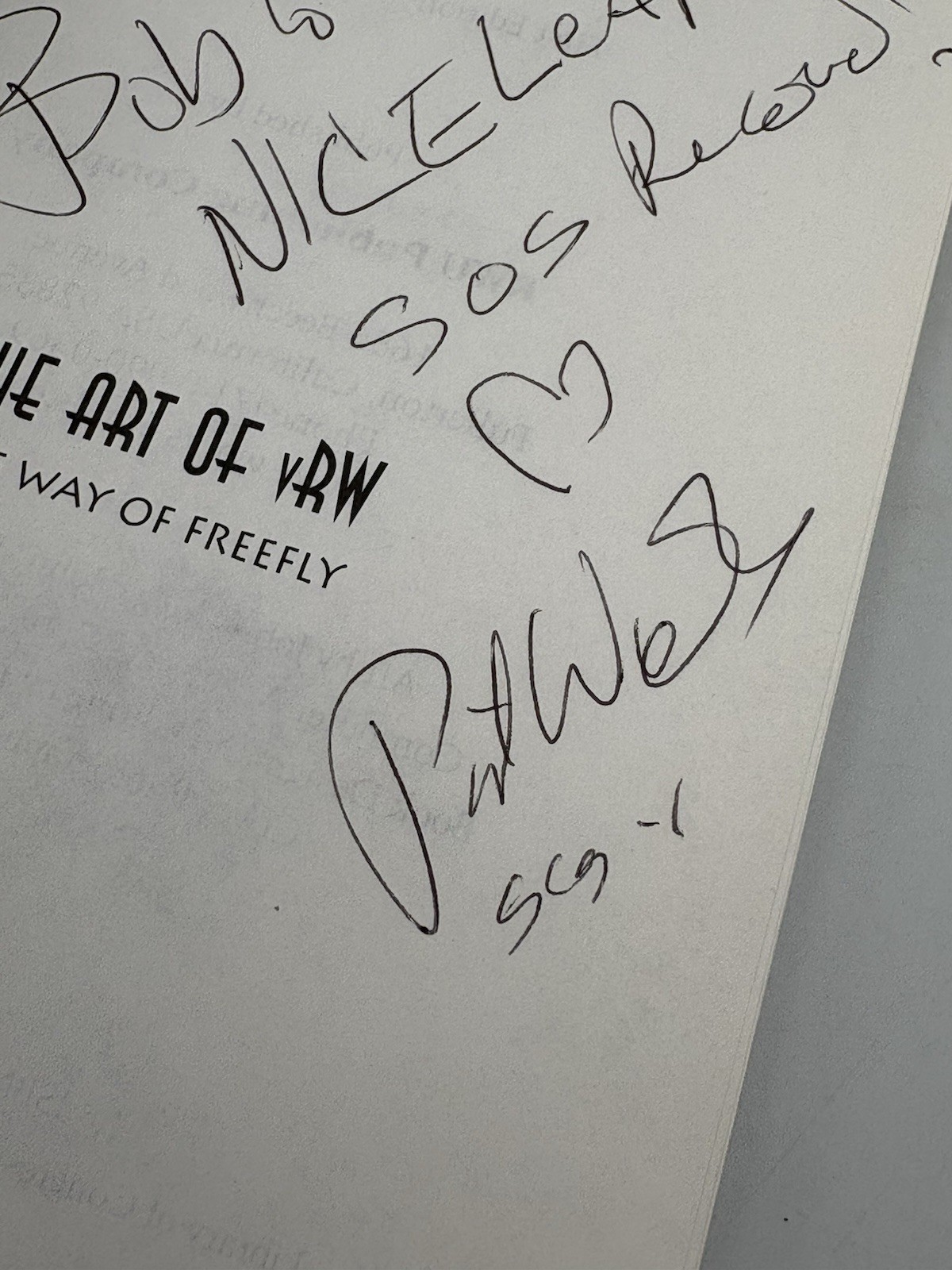 AUTHOR SIGNED The Art of VRW: The Way of Free Fly By Pat Works