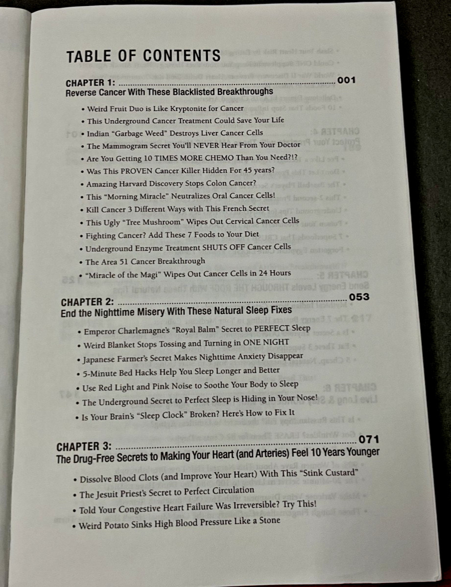 UNCENSORED HEALTH Book called-25 Forbidden Cures You Can Have Today- Book, #392