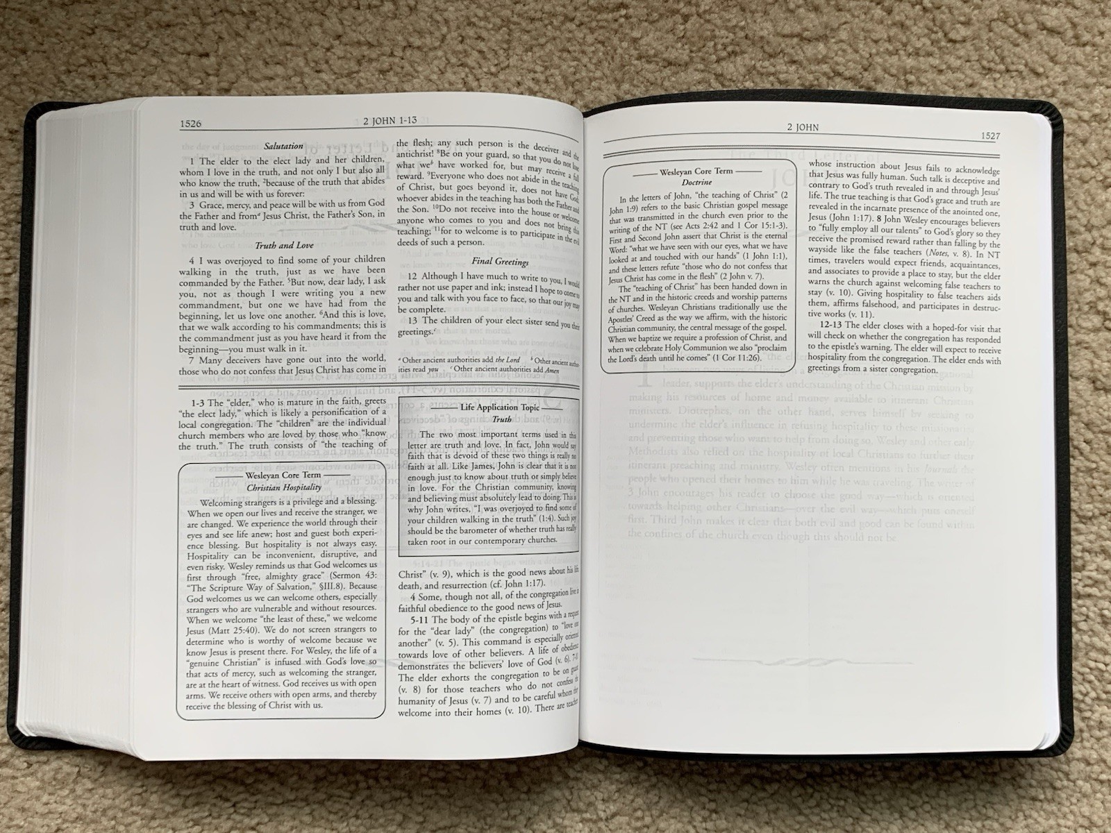 NRSV 89 Wesley Study Bible Charcoal Bonded Leather 2017 Abingdon Press