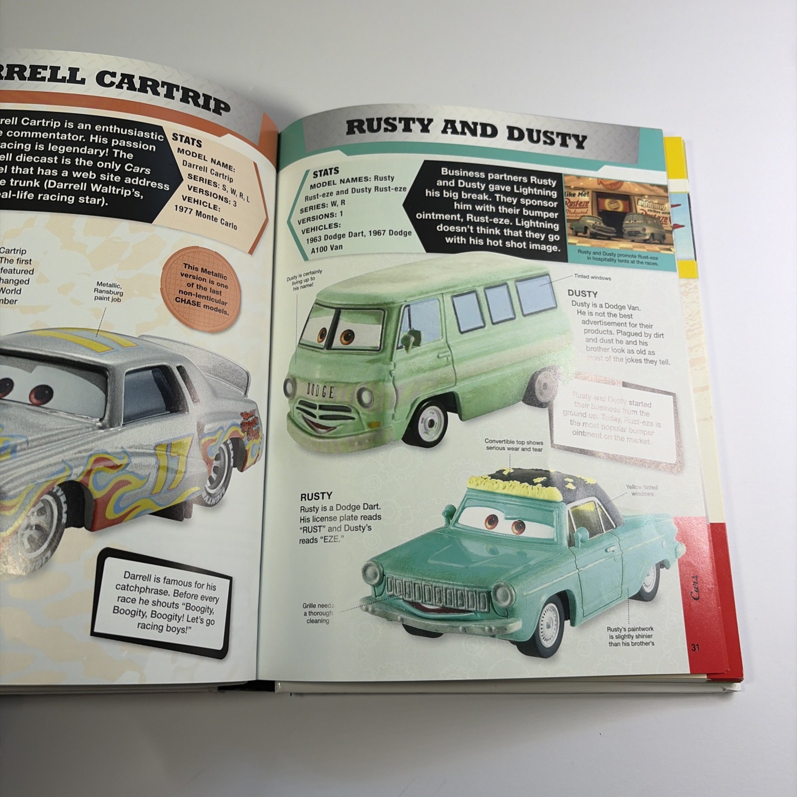 Disney Pixar Cars Character Encyclopedia MISSING Diecast Car And Poster